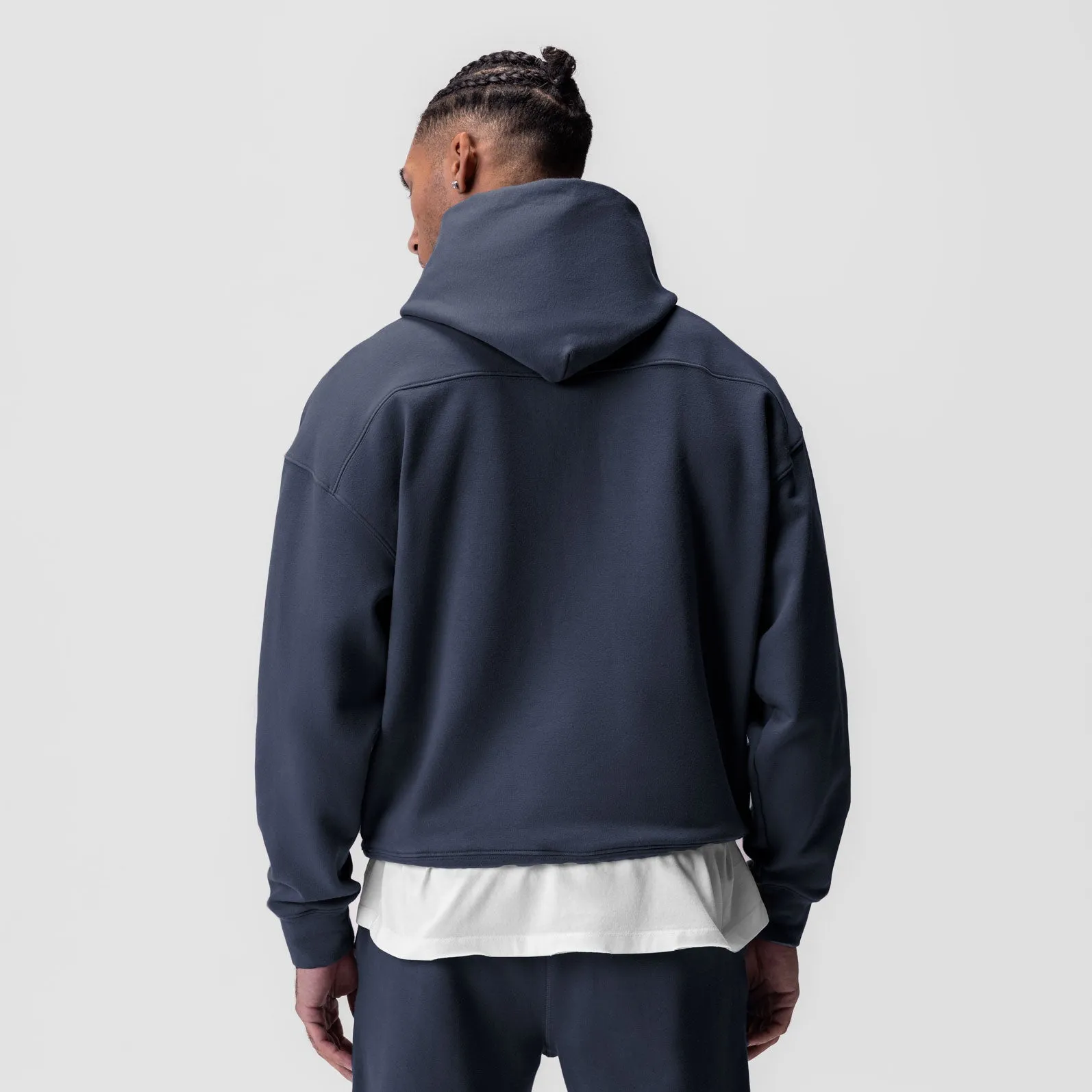 Vegan Leather 0648. Tech-Terry? Hoodie - Navy
