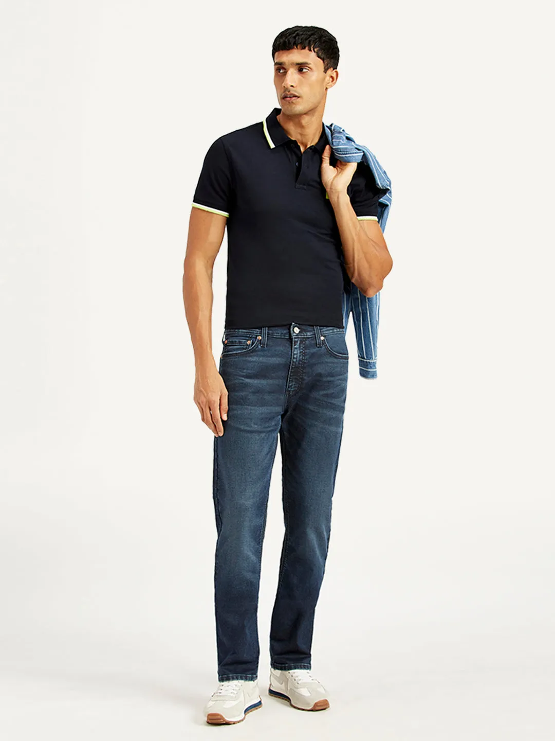 Men's 511 Navy Blue Slim Fit Mid Rise Jeans Solid Choice Outdoor Adventure Party Look Youth Style