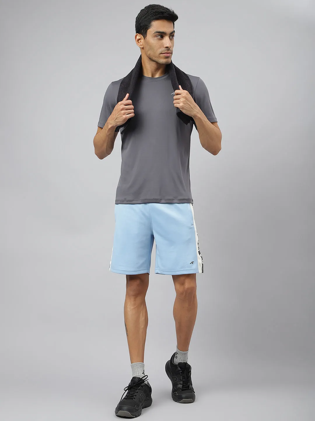 MultiPocket System Alcis Men Graphite Anti-Static Soft-Touch Slim-Fit Sports for All Round Neck Wonder T-Shirt