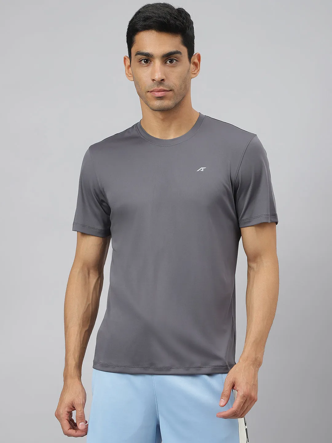 TaglessCollar Quiet Core Alcis Men Graphite Anti-Static Soft-Touch Slim-Fit Sports for All Round Neck Wonder T-Shirt