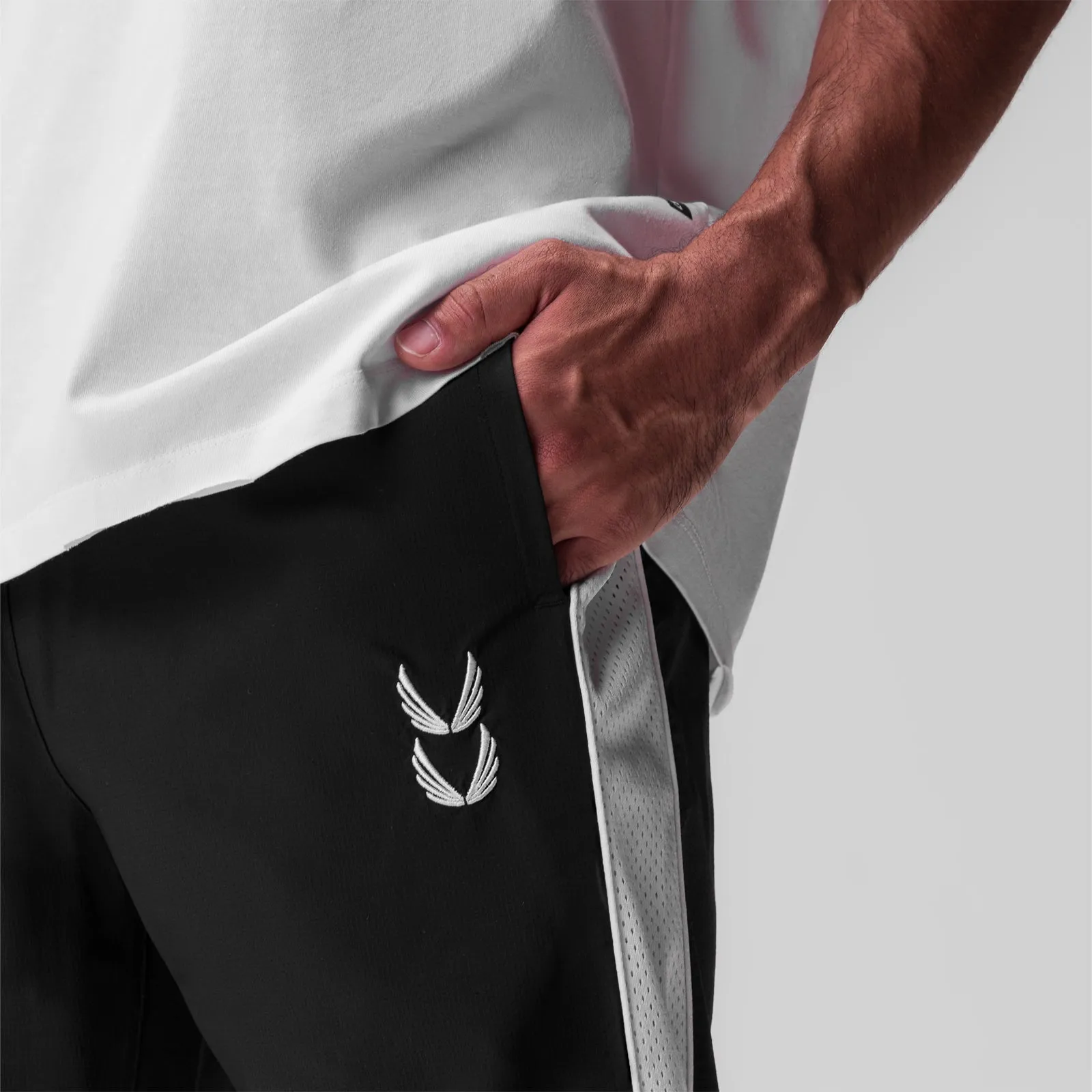 0796. Ripstop Oversized Track Pant - Black Seamless Waist Technology Tear Resistant Weave