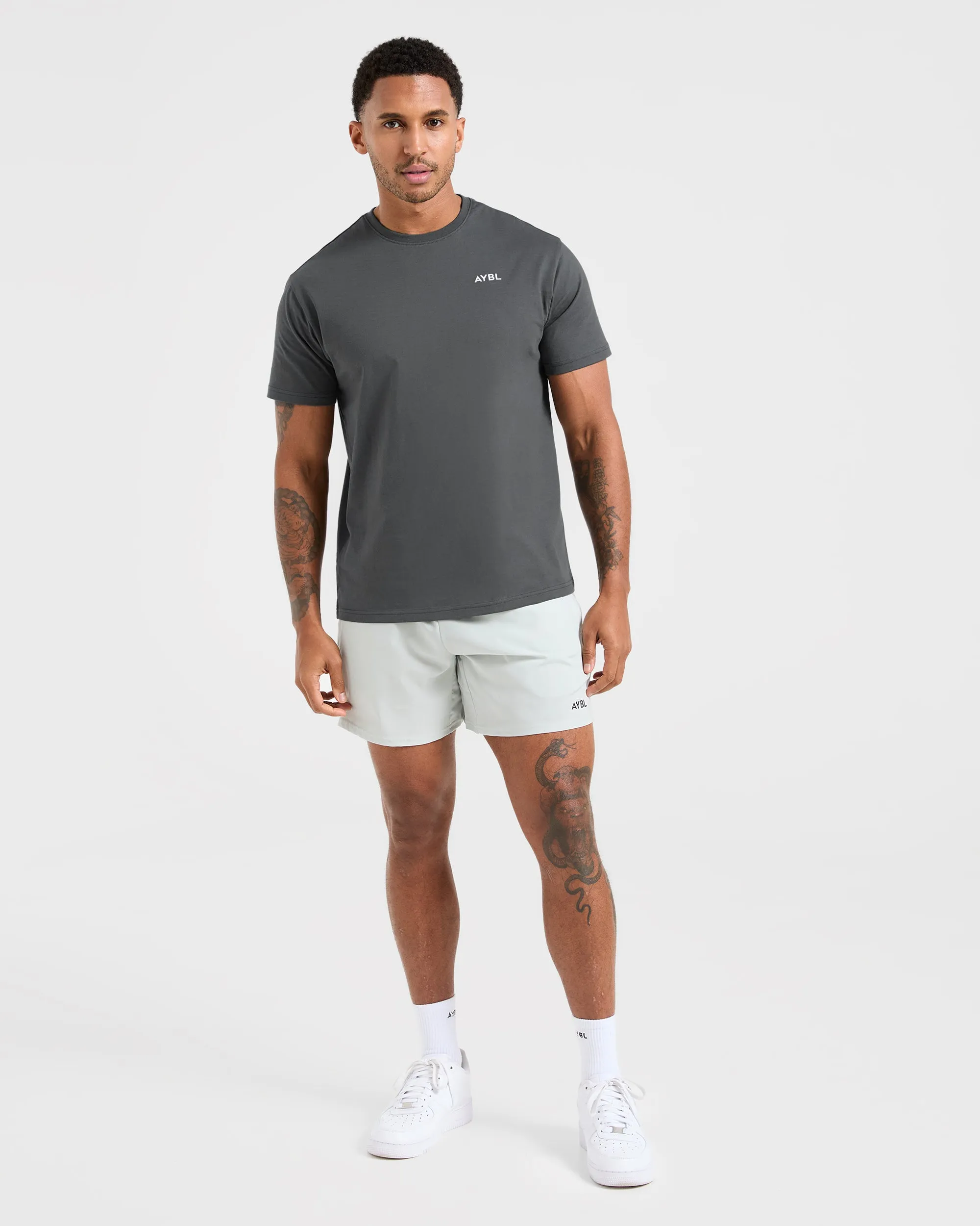 Core 5" Shorts - Ice Grey Yarn Dyed Pattern