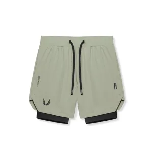 Casual Days 0866. Tetra-Lite? 7" Liner Short - Sage "Wings"/Black