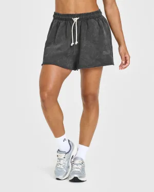 Raw Lounge Oversized Shorts | Washed Black Breathable Mesh Panels Street Ready cardigan