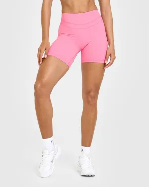 Unified High Waisted Shorts 6" | Peony Pink Good elasticity Outdoor Days Summer Vibes