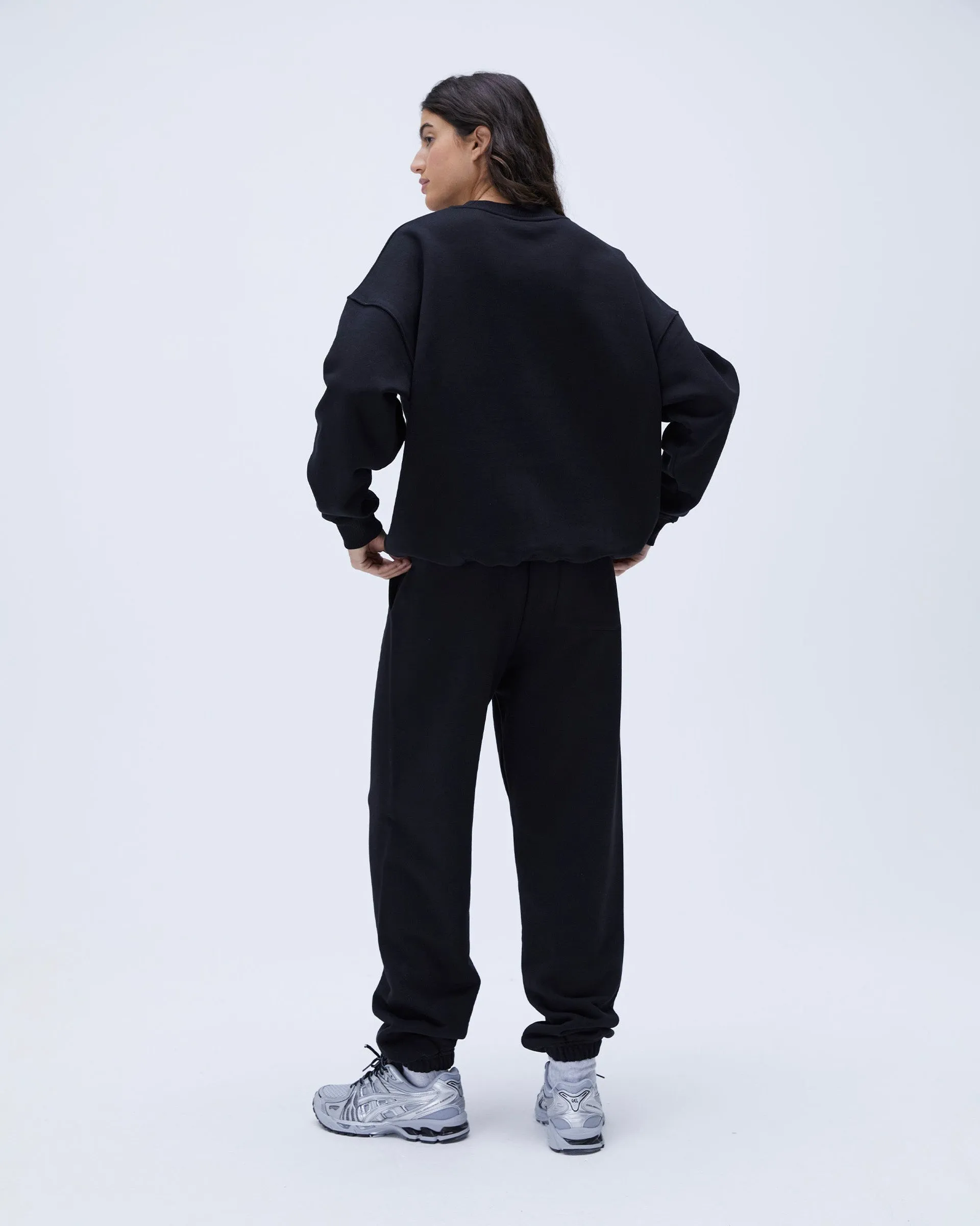 Varsity Sweatpants - Black Structured Hemline