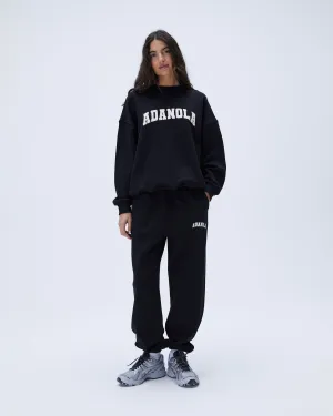 Eco Friendly Material Varsity Sweatpants - Black