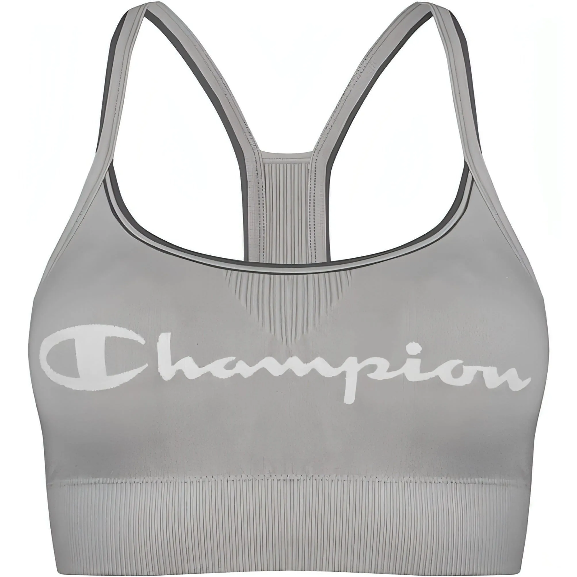 Champion Seamless Womens Sports Bra - Grey Crossback seams Outdoor Activity