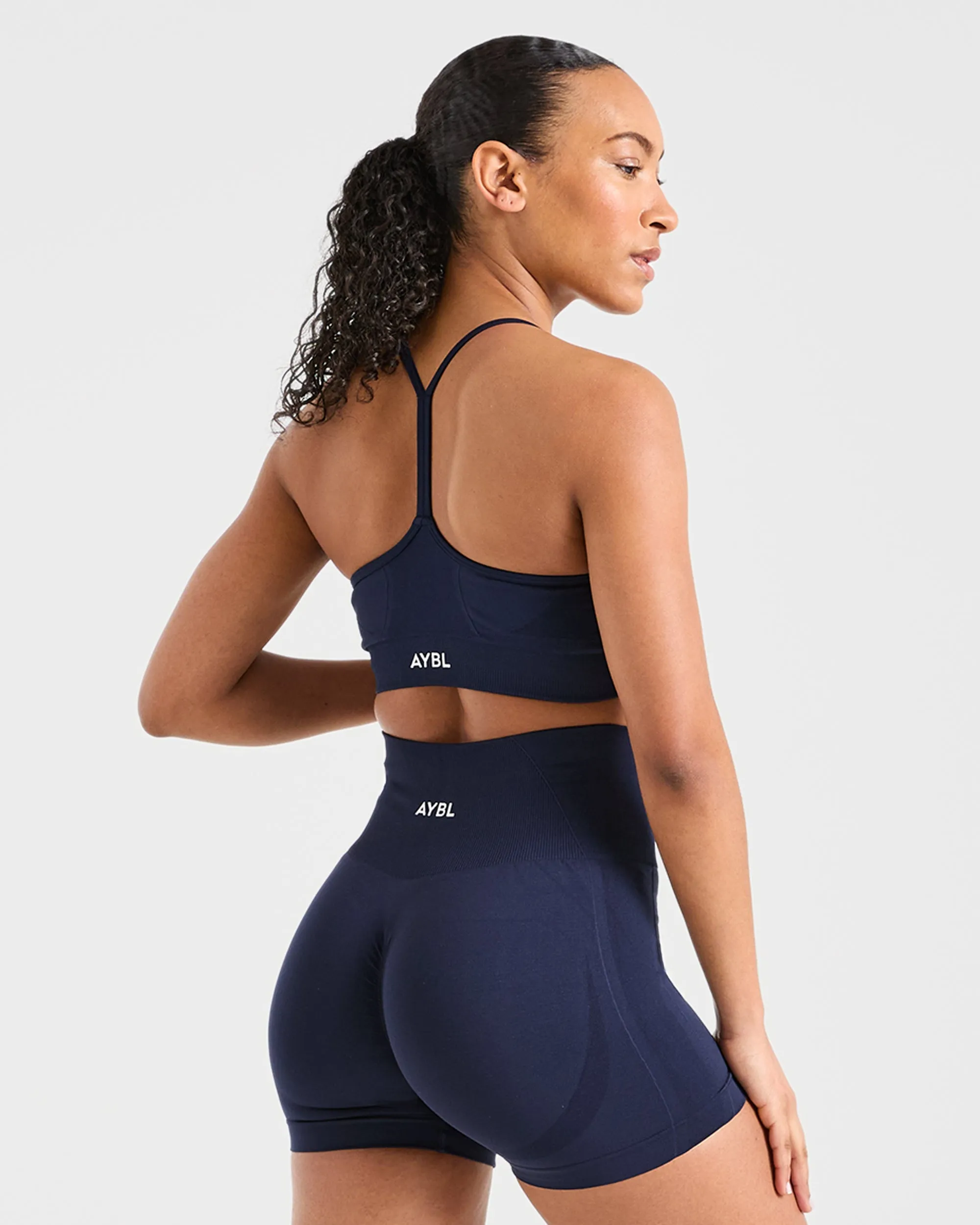 Empower Seamless Sports Bra - Navy Endurance training Thin Straps