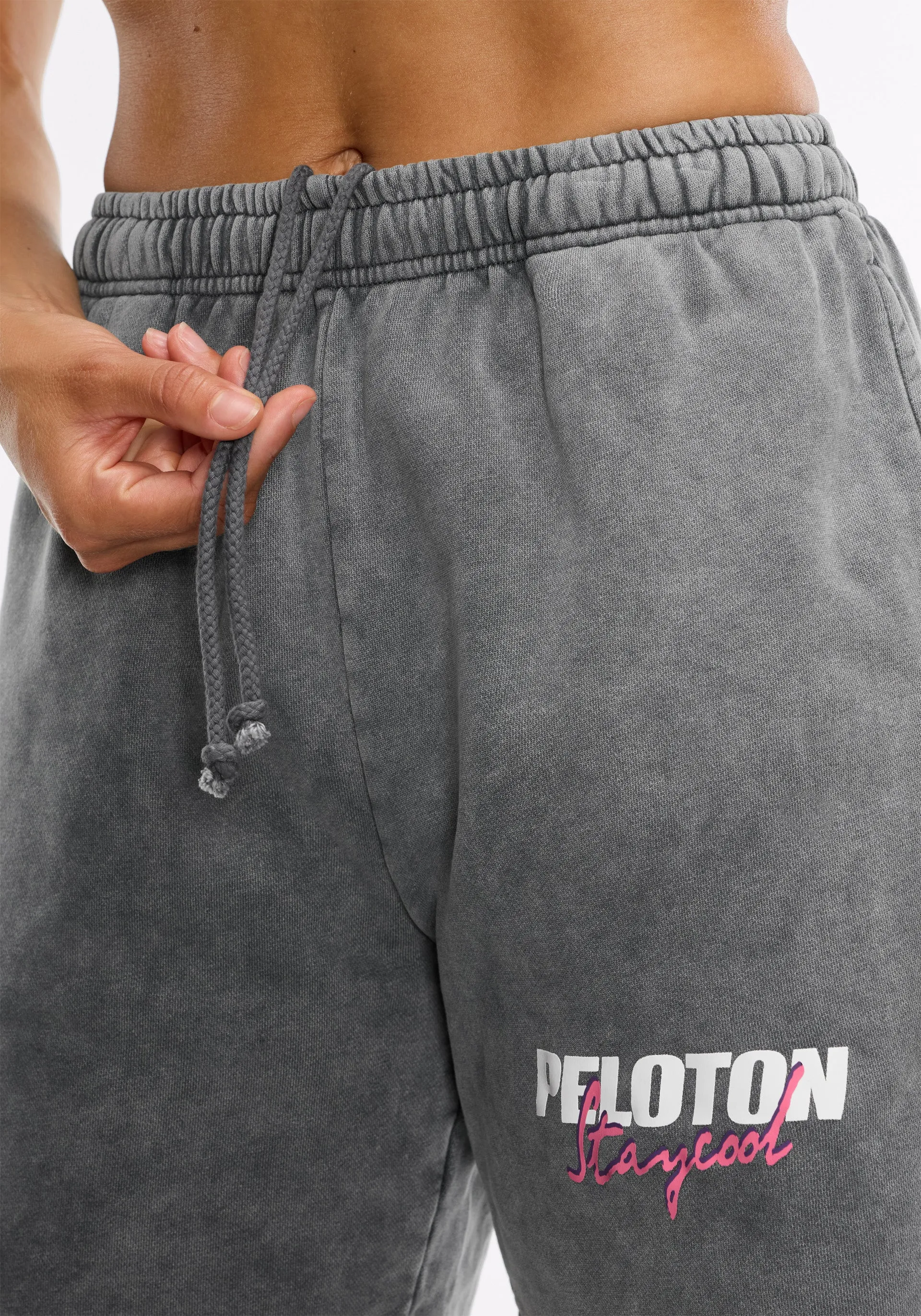 Peloton x STAYCOOL Acid Wash Logo Shorts Sun Protection Fabric Contemporary Cut