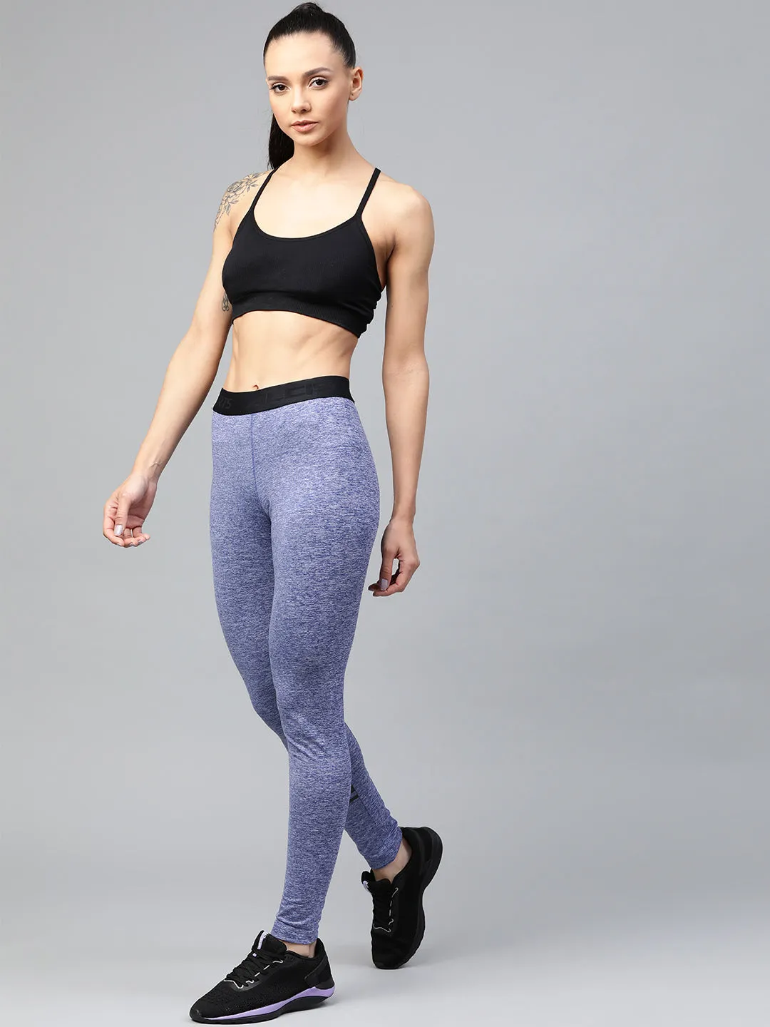Abrasion resistant Alcis Women Blue Solid Ankle-Length Tights