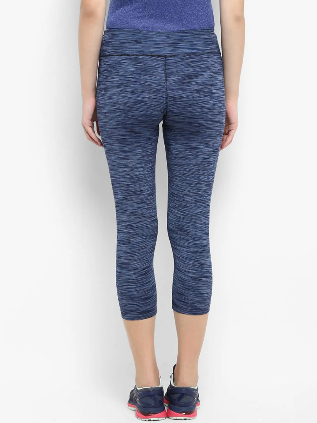 Alcis Women Solid Navy Blue Tights Easy Motion