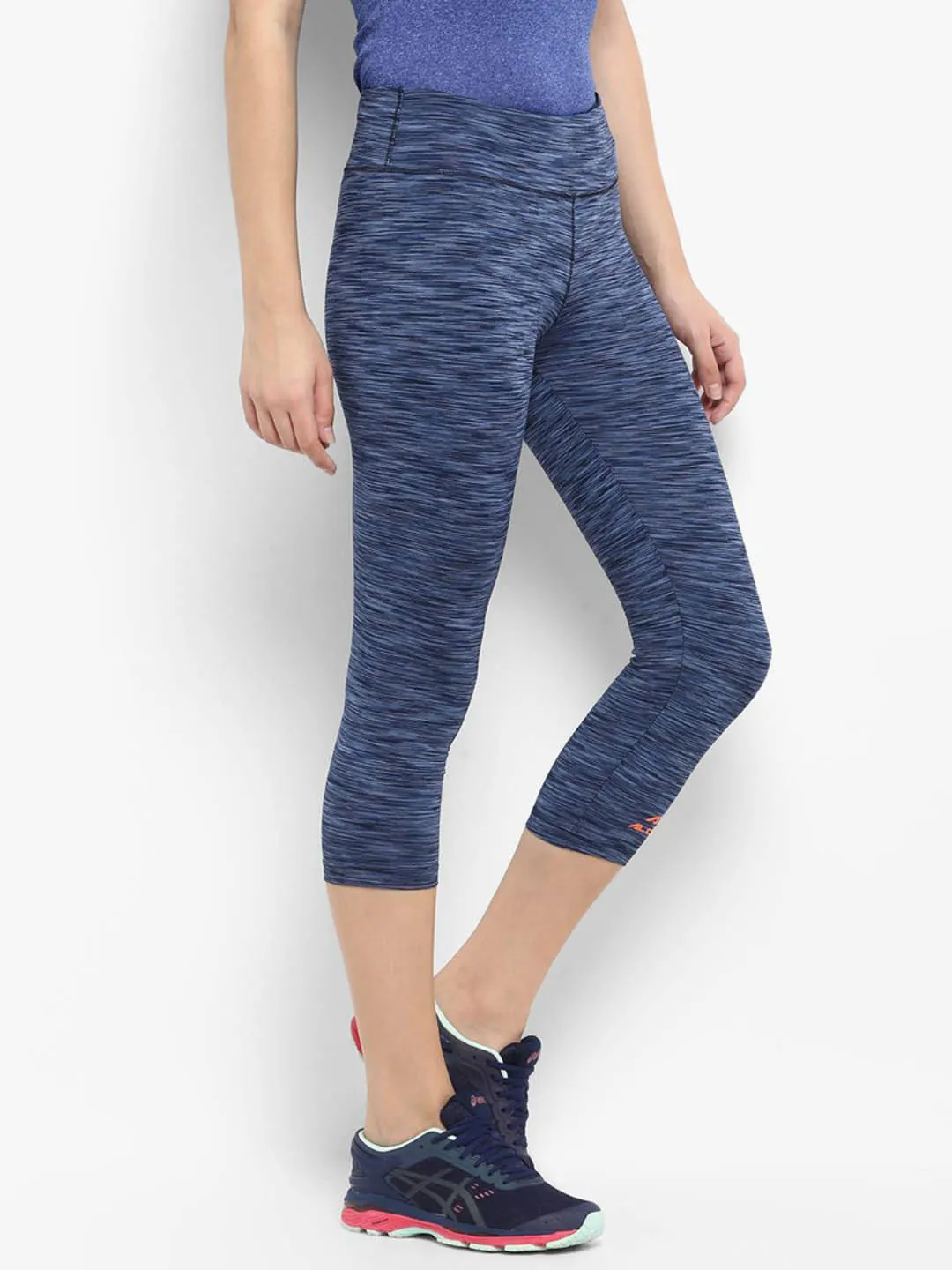 Active Lifestyle Fade Resistant Durable Elastic Alcis Women Solid Navy Blue Tights
