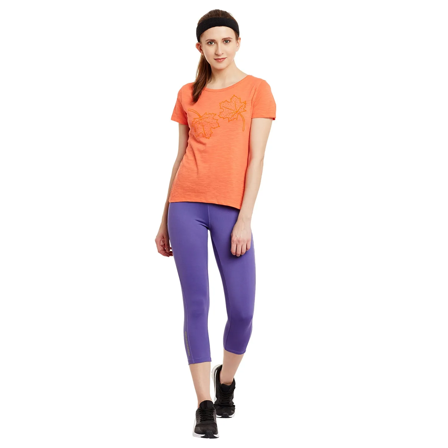 Evening Walk Non See Alcis Women Solid Purple Tights