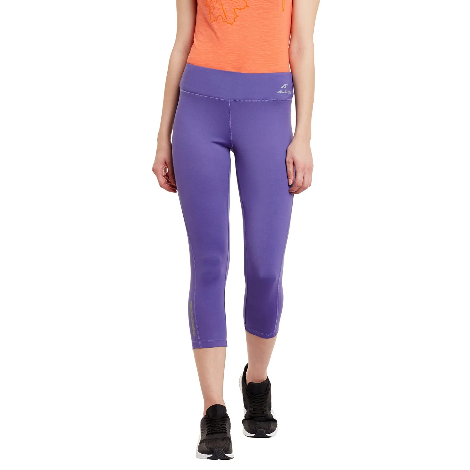 Alcis Women Solid Purple Tights No Bind Extra Soft Fitness Lover