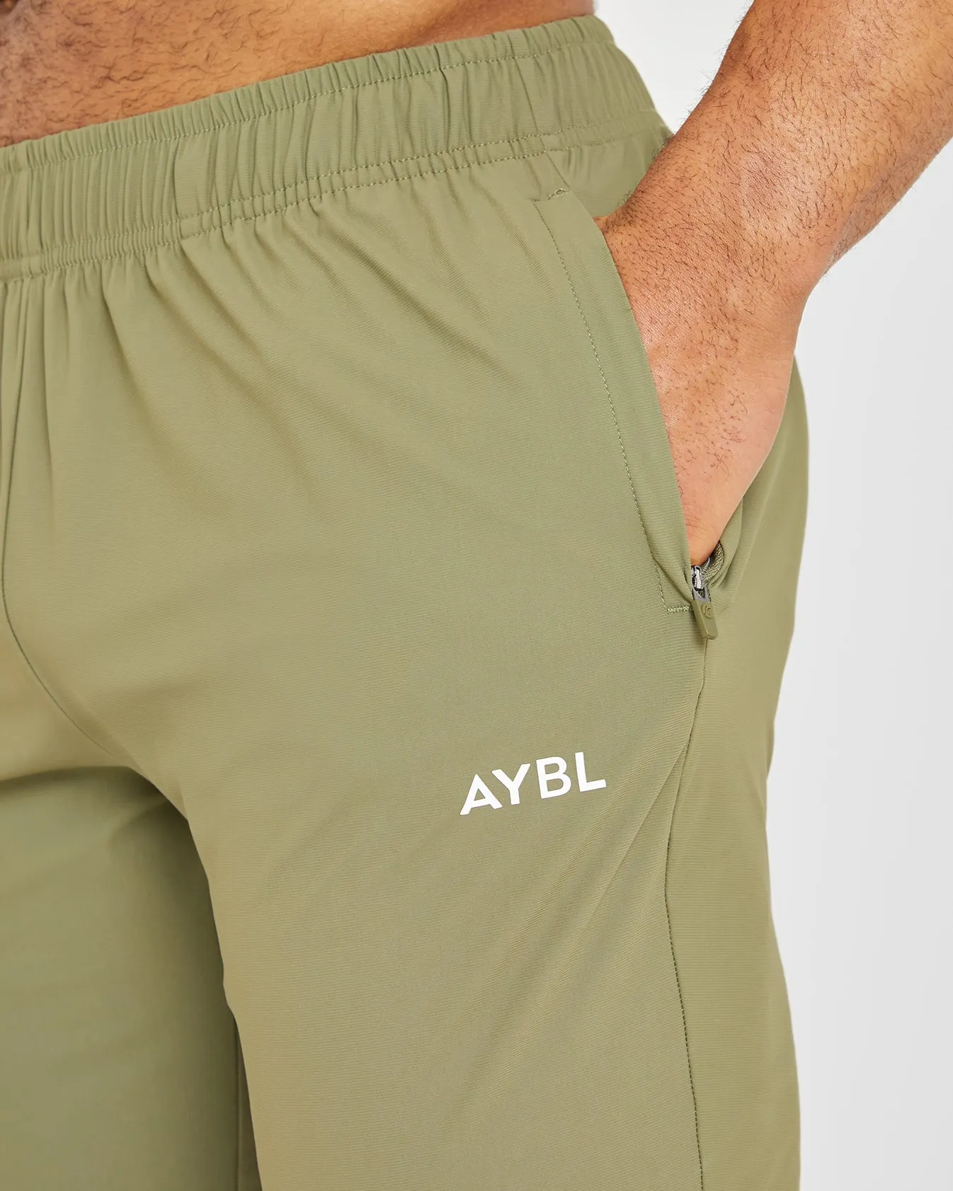 Ascend Zip Joggers - Olive Green Anti Chafe Lining