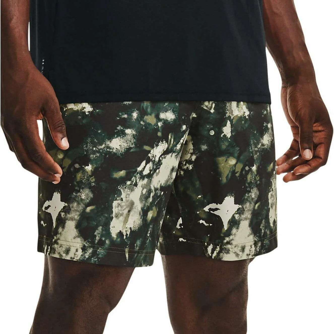 Under Armour Woven Adapt Mens Training Shorts - Green Double Layered Panels Tactical Attachment Loops