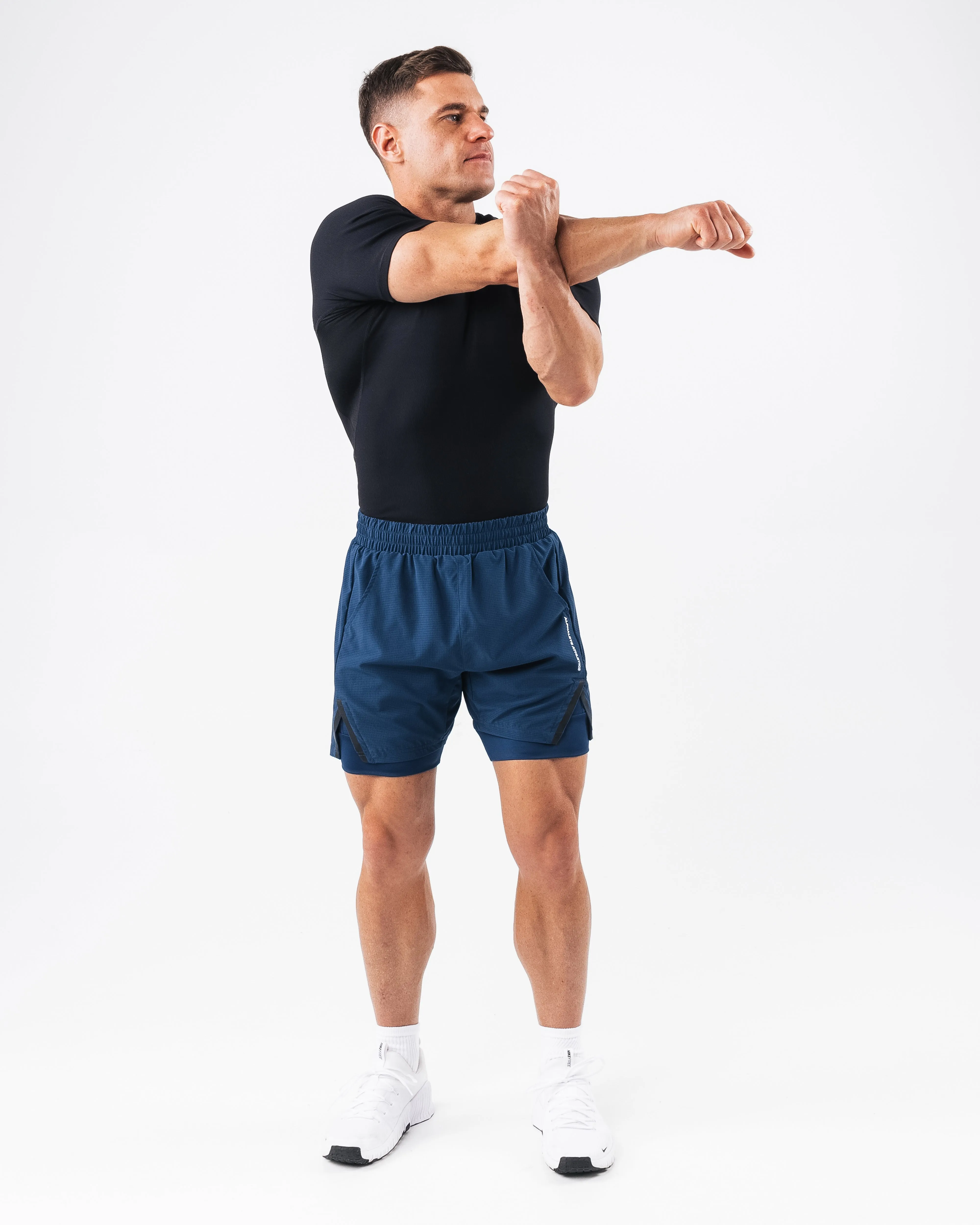 Infinity Short - Denim Stain Release Finish gym kit