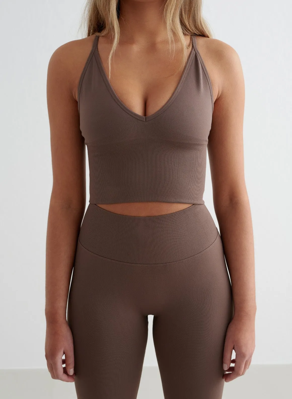 Macchiato Shape Seamless Cross Back Bralette Double Layer