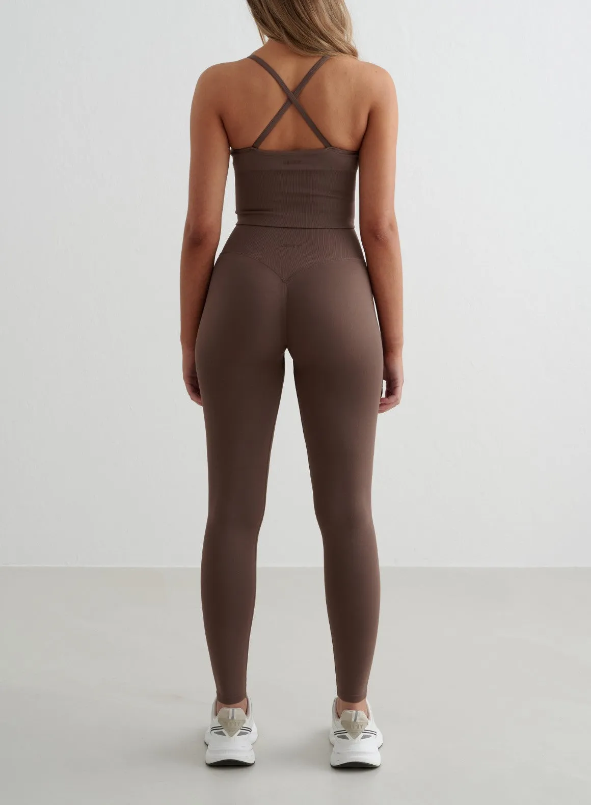 Macchiato Shape Seamless Cross Back Bralette Night vision Layered Mesh