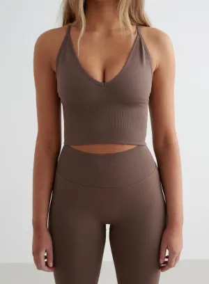 Macchiato Shape Seamless Cross Back Bralette Double Layer