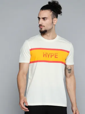 Self Love Alcis Men Off White Typography Printed Slim Fit Gym T-shirt