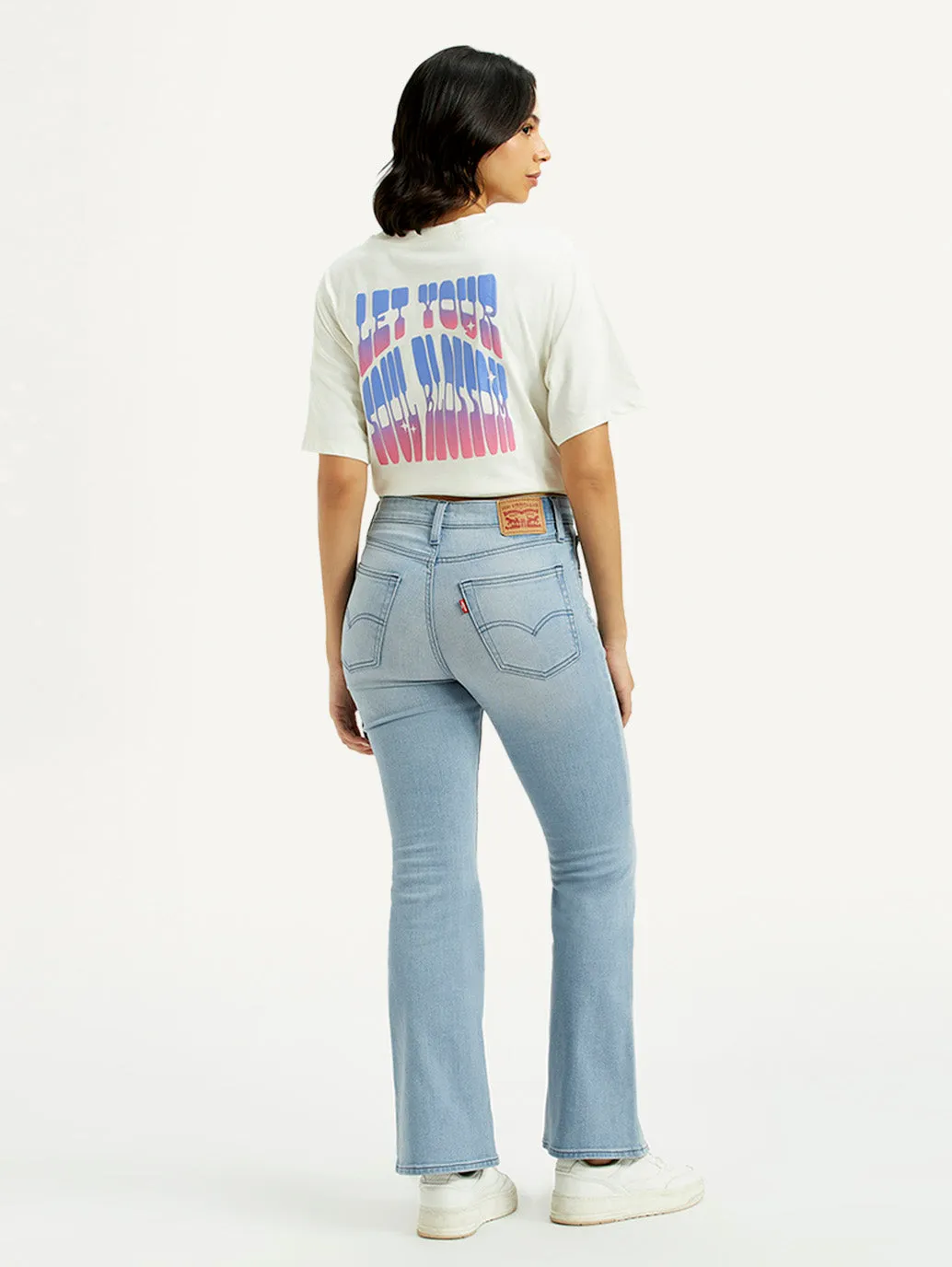 Women's 726 Light Indigo Flared Fit High Rise Jeans Basic Necessity