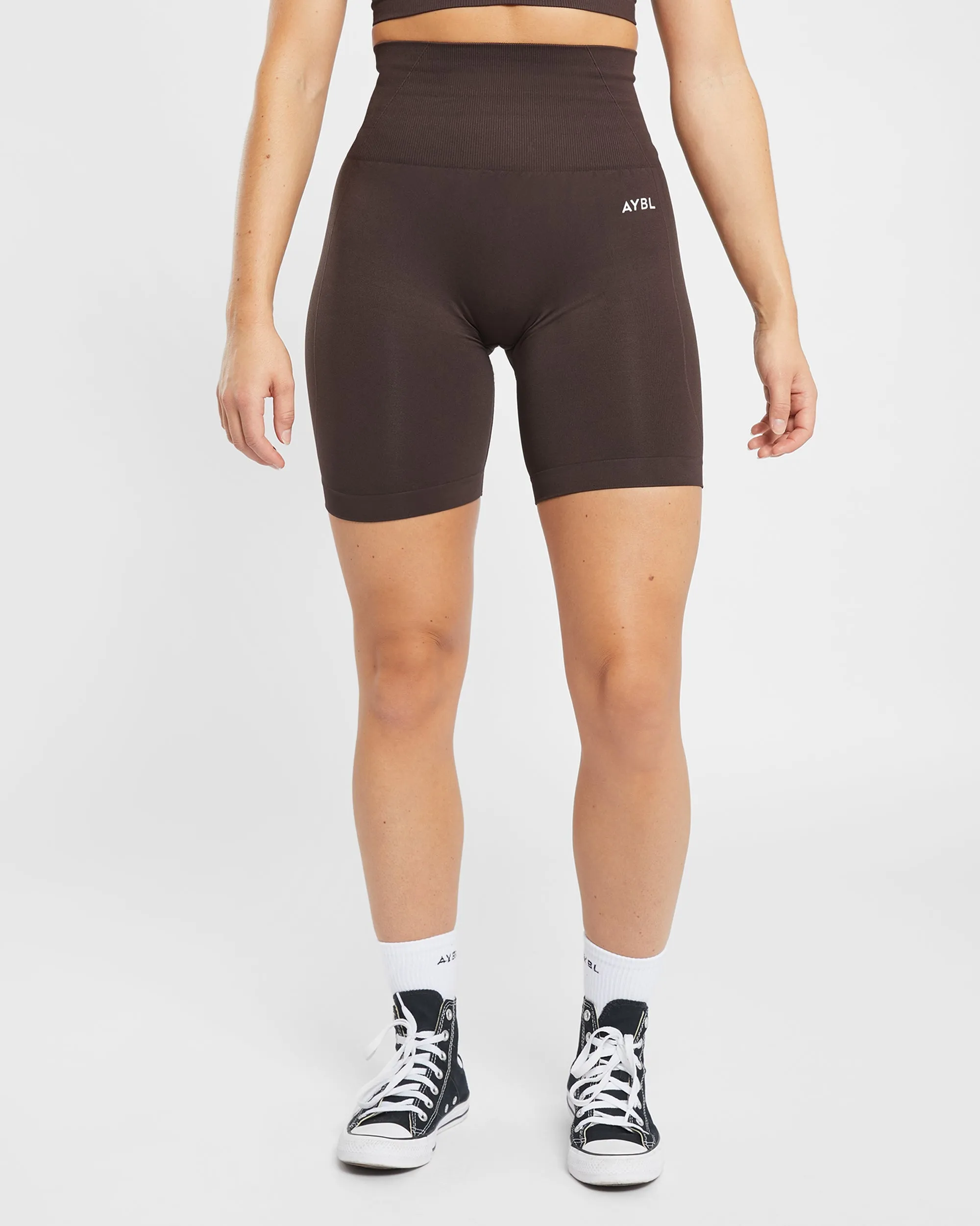 Nylon shorts Empower Seamless Cycling Shorts - Cocoa Brown Customer Favorite