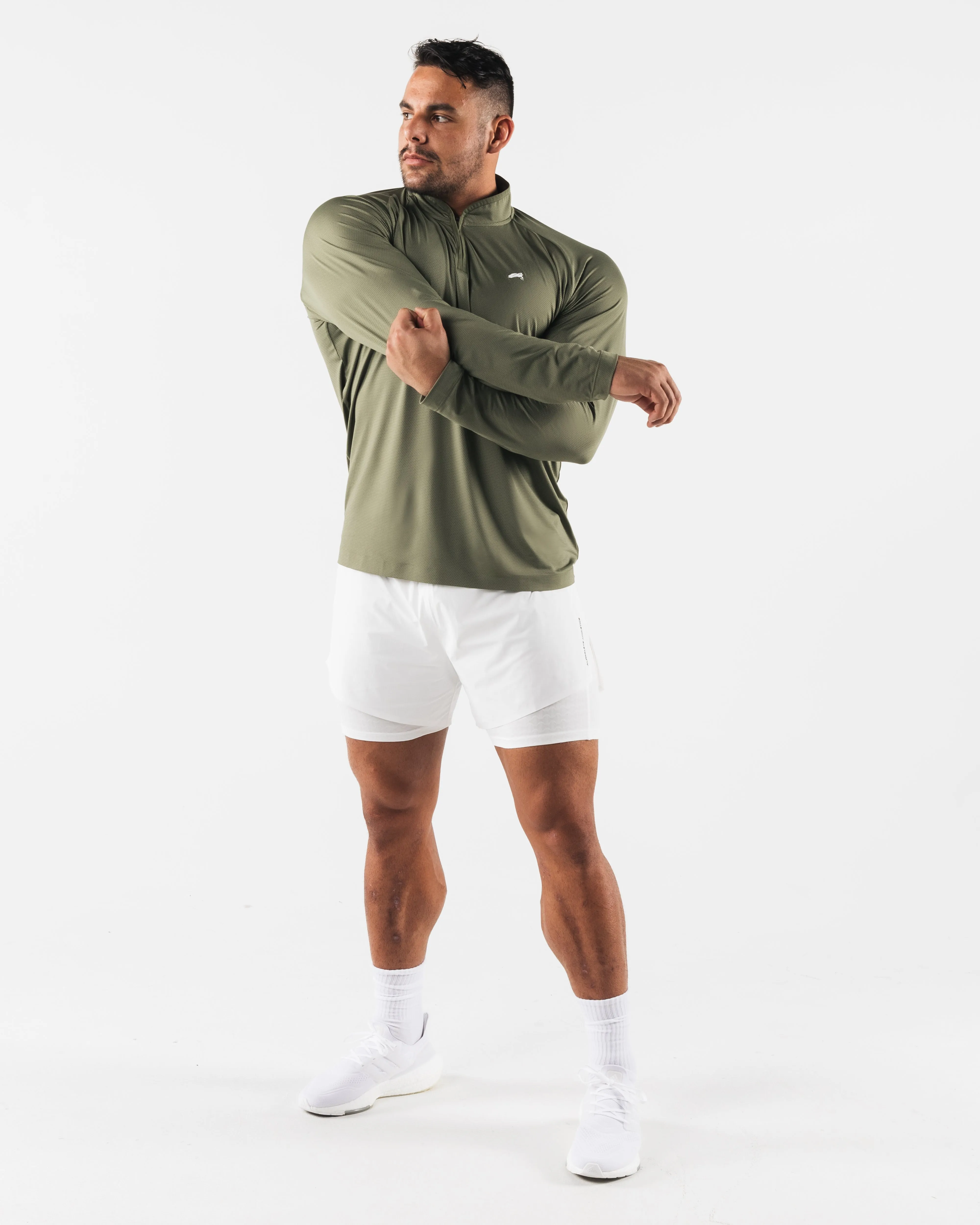 Racer Quarter Zip - Reseda autumn clothing Checked Pattern
