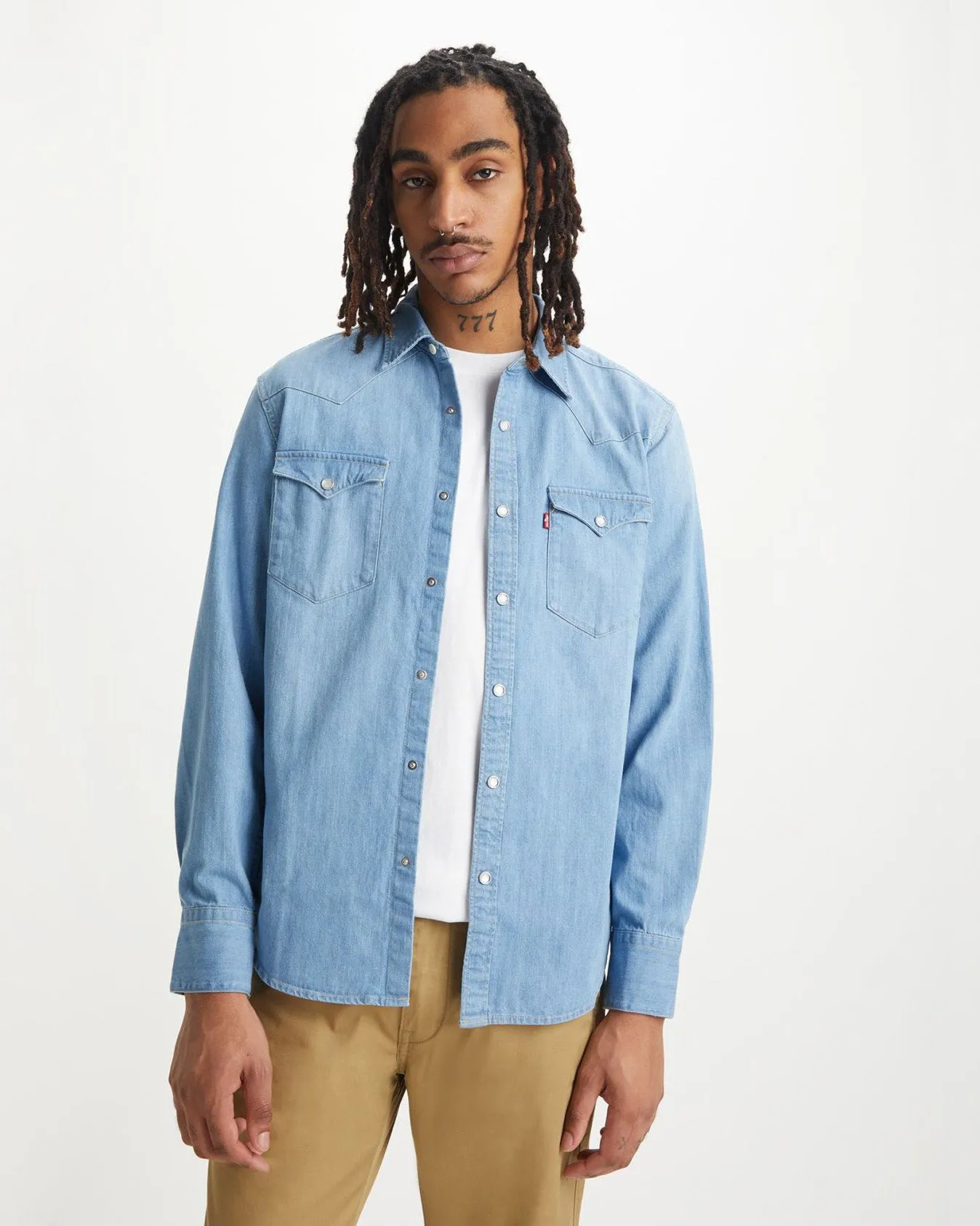 Any Time Wear Colorfast Dyeing Method Levi's? Barstow Western Standard Denim Shirt - Esta Noche