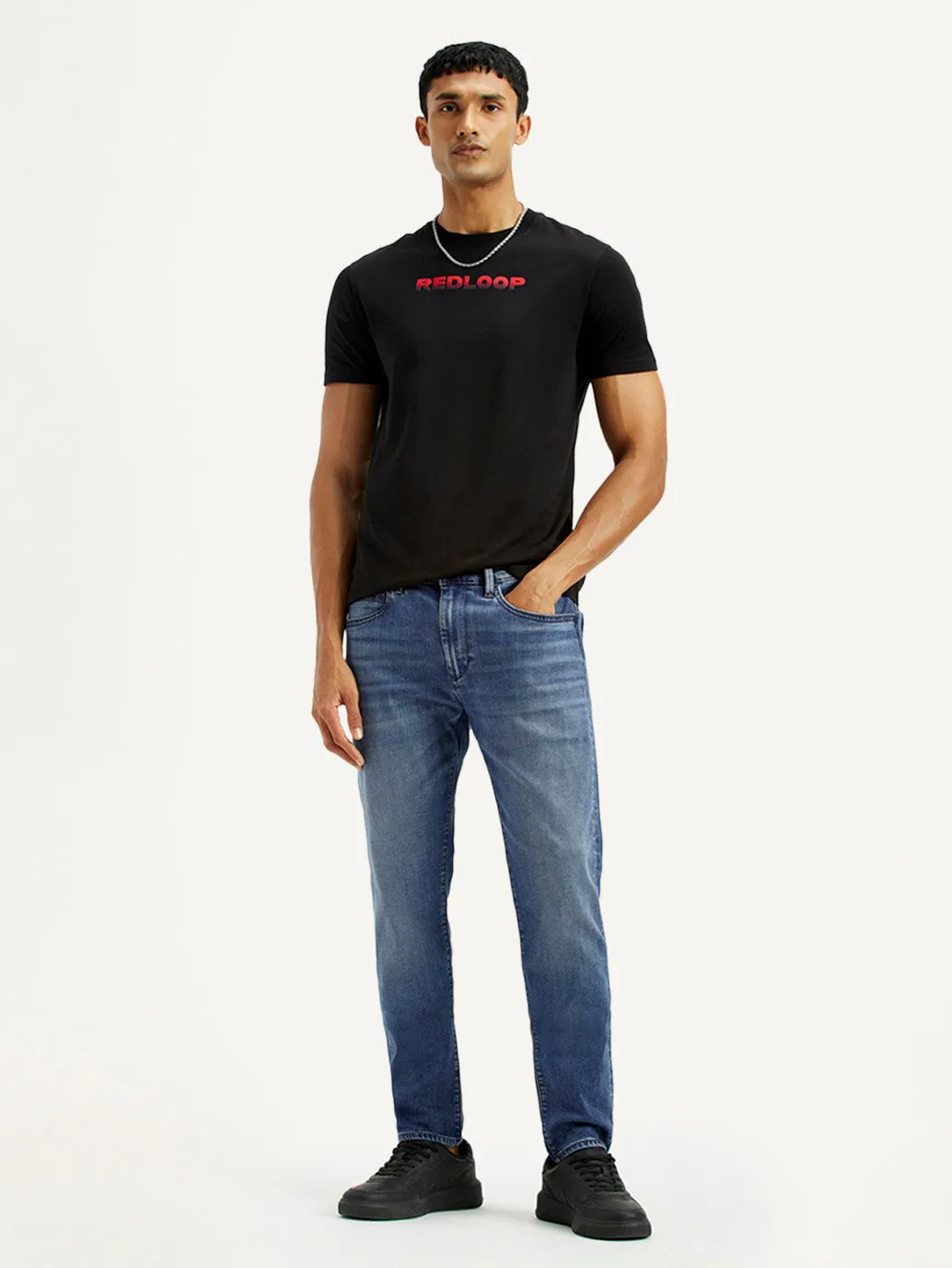Men's Redloop 512 Dark Indigo Slim Tapered Fit Mid Rise Jeans Winter Warmth Sustainable