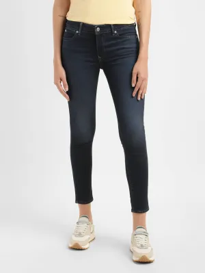 Women's 711 Blue Skinny Fit Mid Rise Jeans Night Out City Walk Minimalist Office Wear Trendy Home Comfort