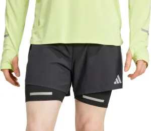 adidas Ultimate Reflective 2 In 1 Mens Running Shorts - Black Travel Fashion