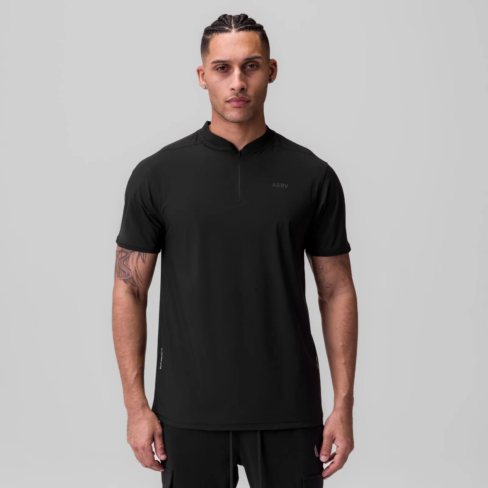 Dimensional Stability Weave 1087. Tetra-Lite? Ice Zip Tee - Black