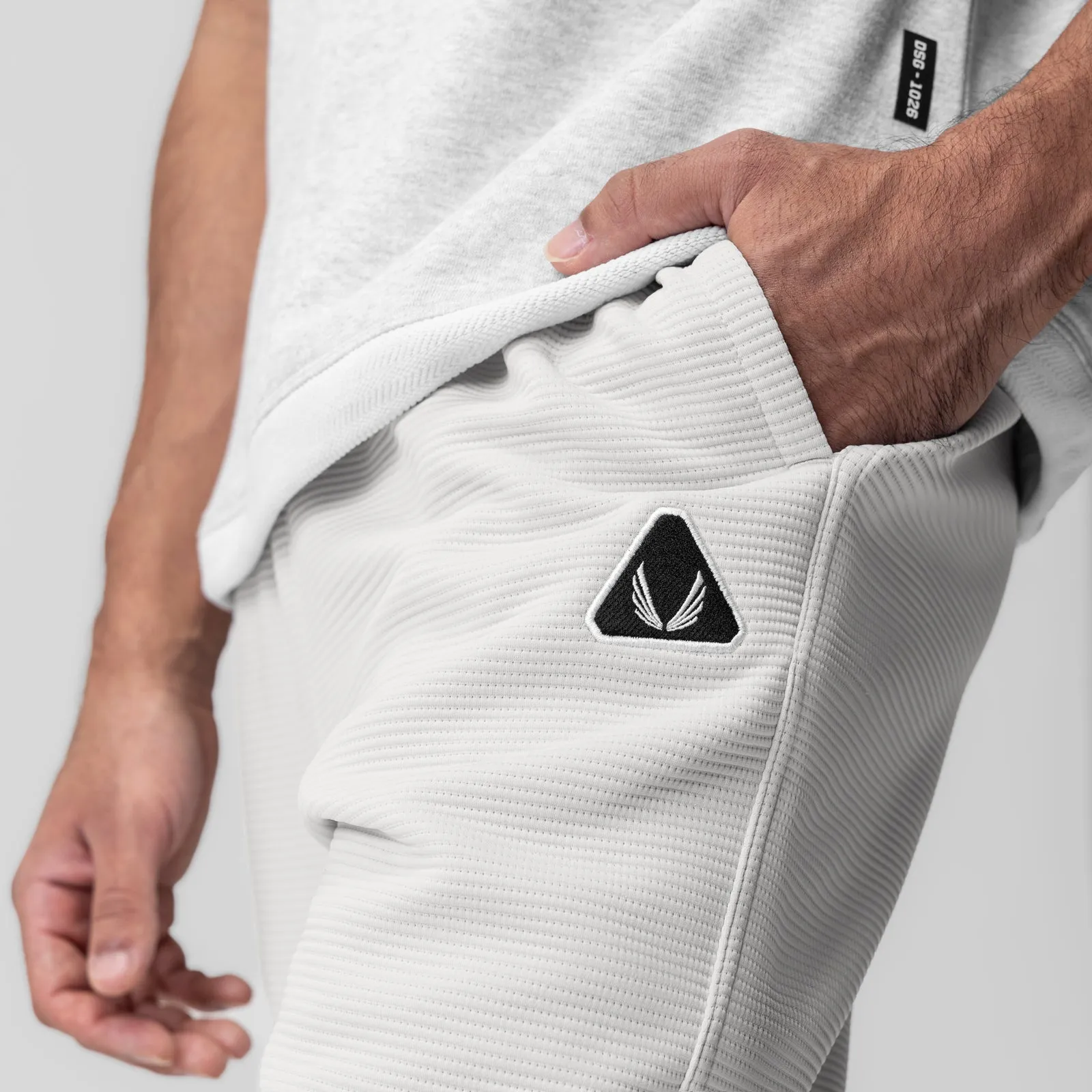 1034. Deltapeak? Straight Leg Sweats - Light Grey Neutral Look Snag Free Fabric
