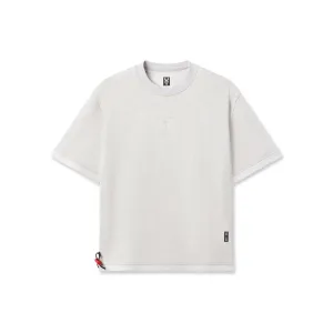 Active Look 1026. Herringbone Terry Oversized Cinch Tee - Heather Grey