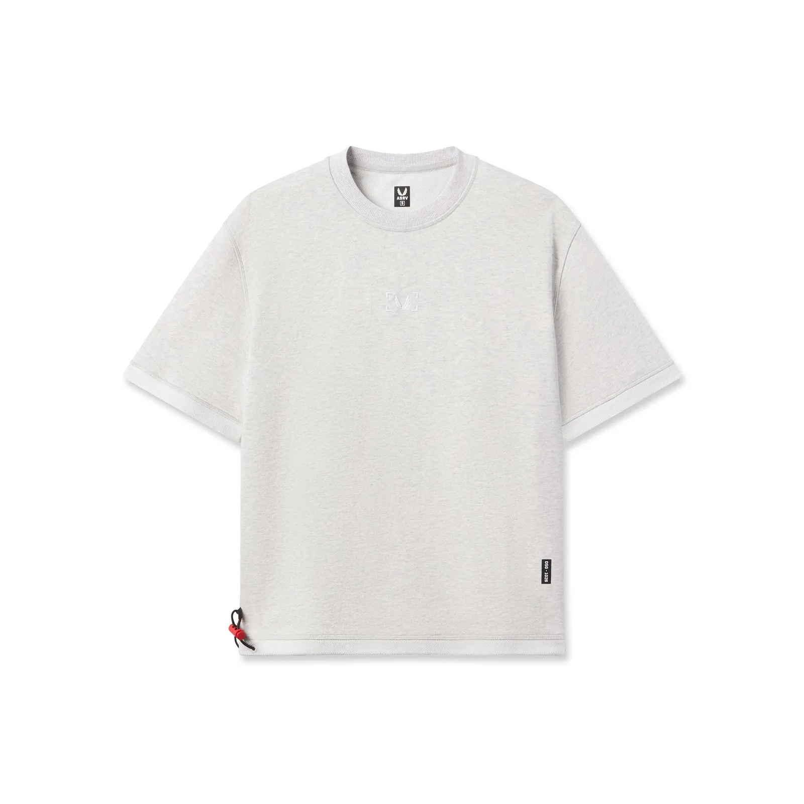 Active Look 1026. Herringbone Terry Oversized Cinch Tee - Heather Grey