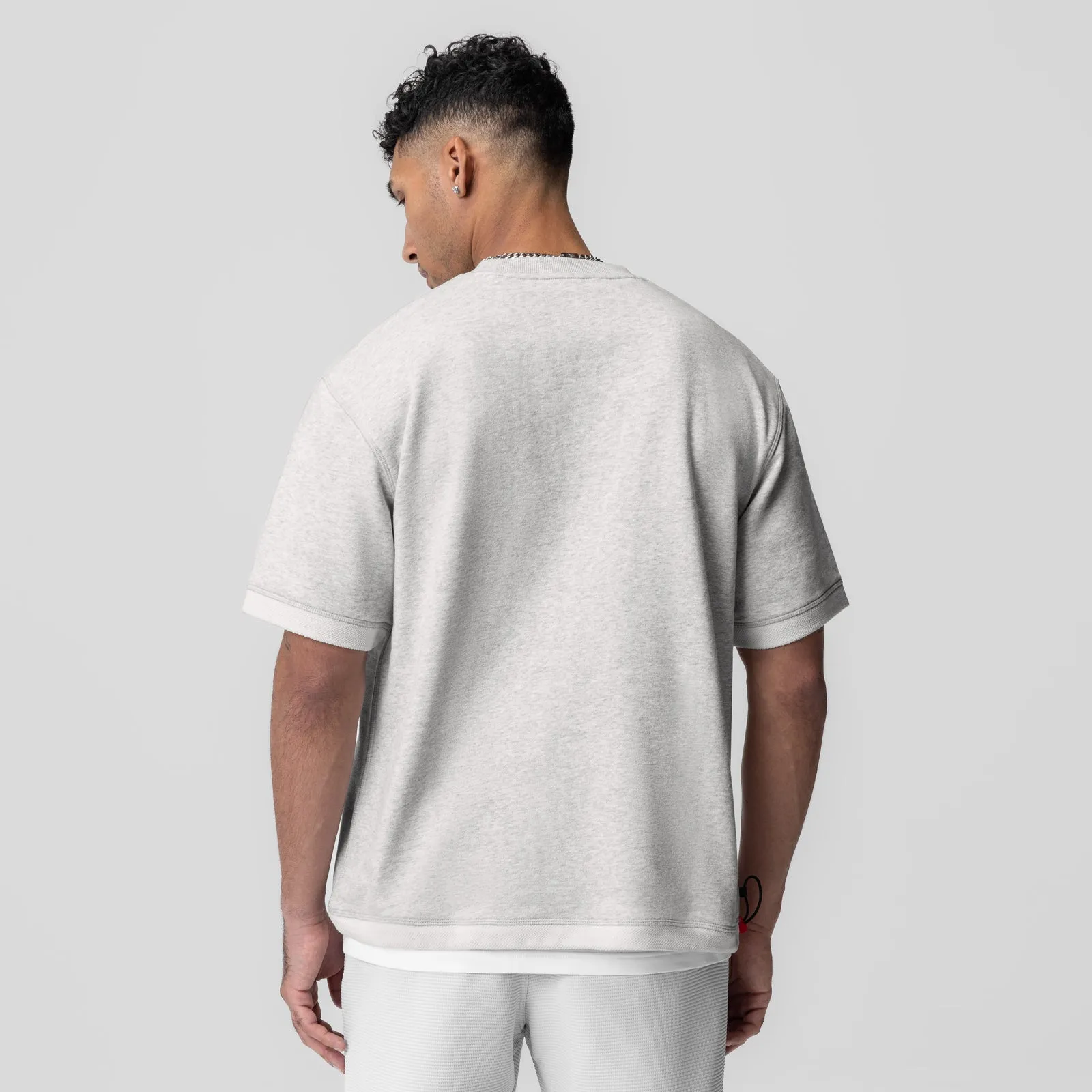 Urban Outfit stain resistant coating 1026. Herringbone Terry Oversized Cinch Tee - Heather Grey