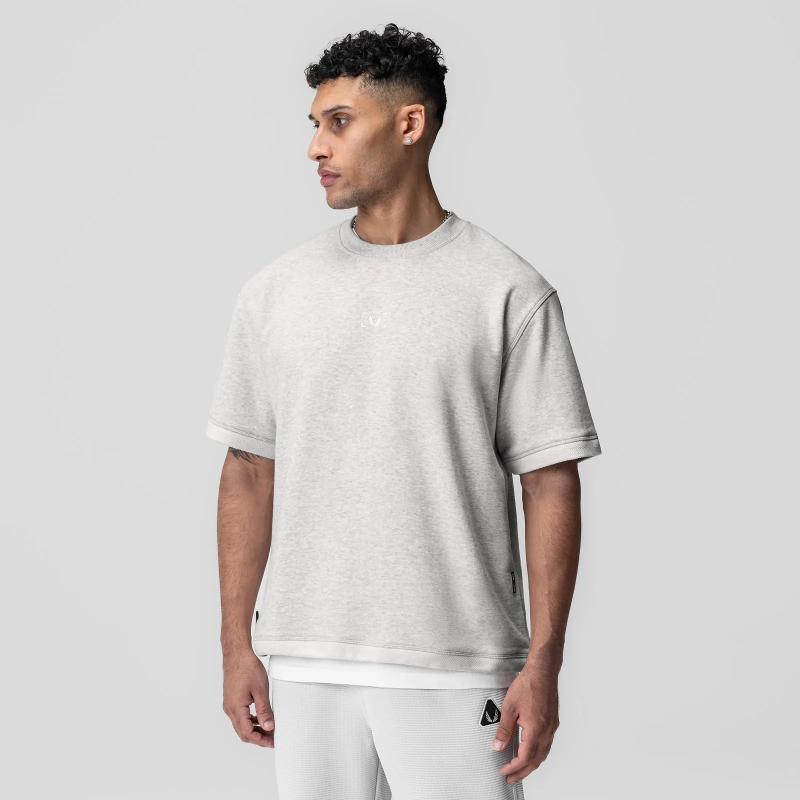 1026. Herringbone Terry Oversized Cinch Tee - Heather Grey insulated Affordable accessibility