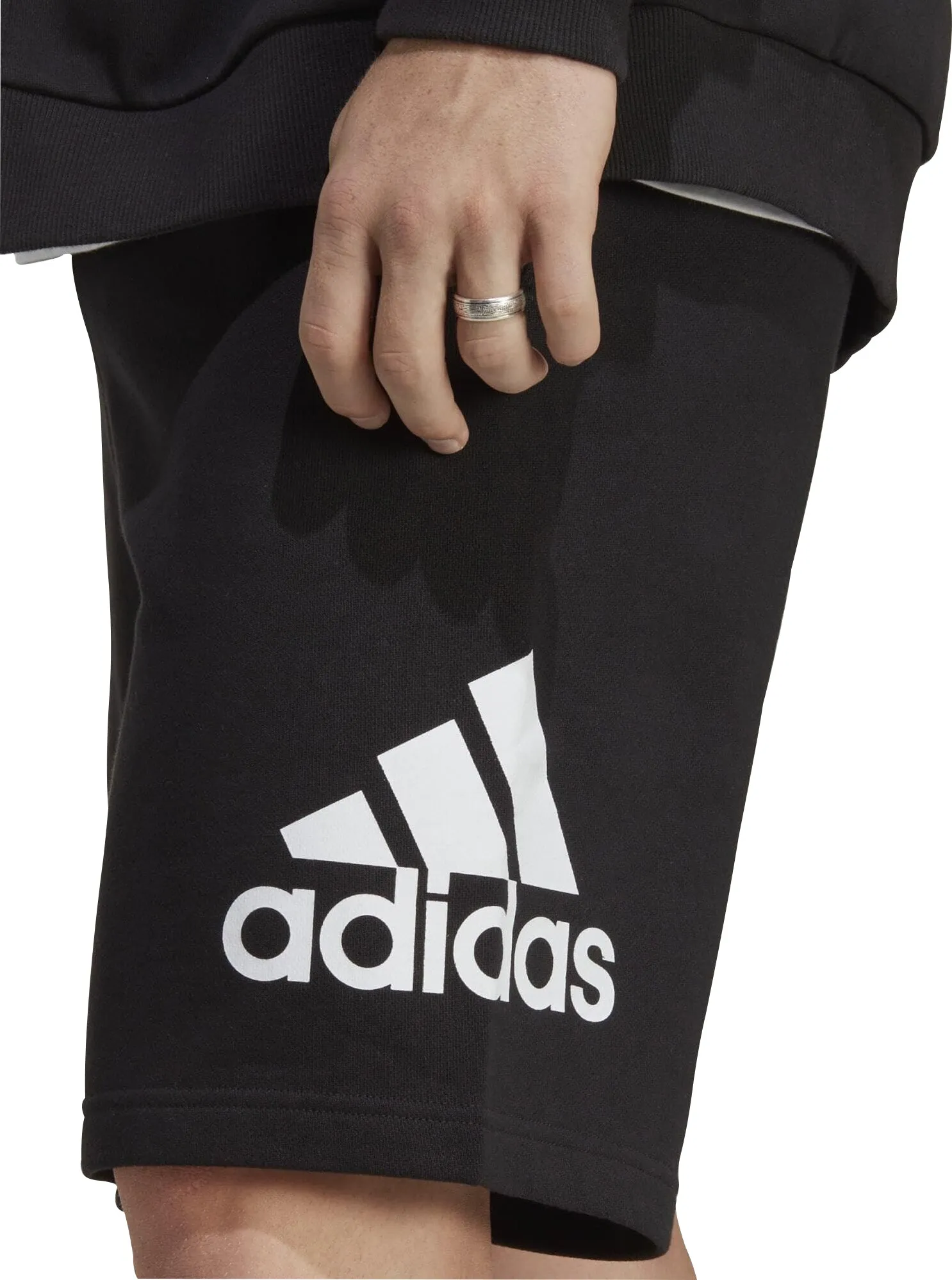 Home Wear adidas Essentials Big Logo French Terry Mens Training Shorts - Black