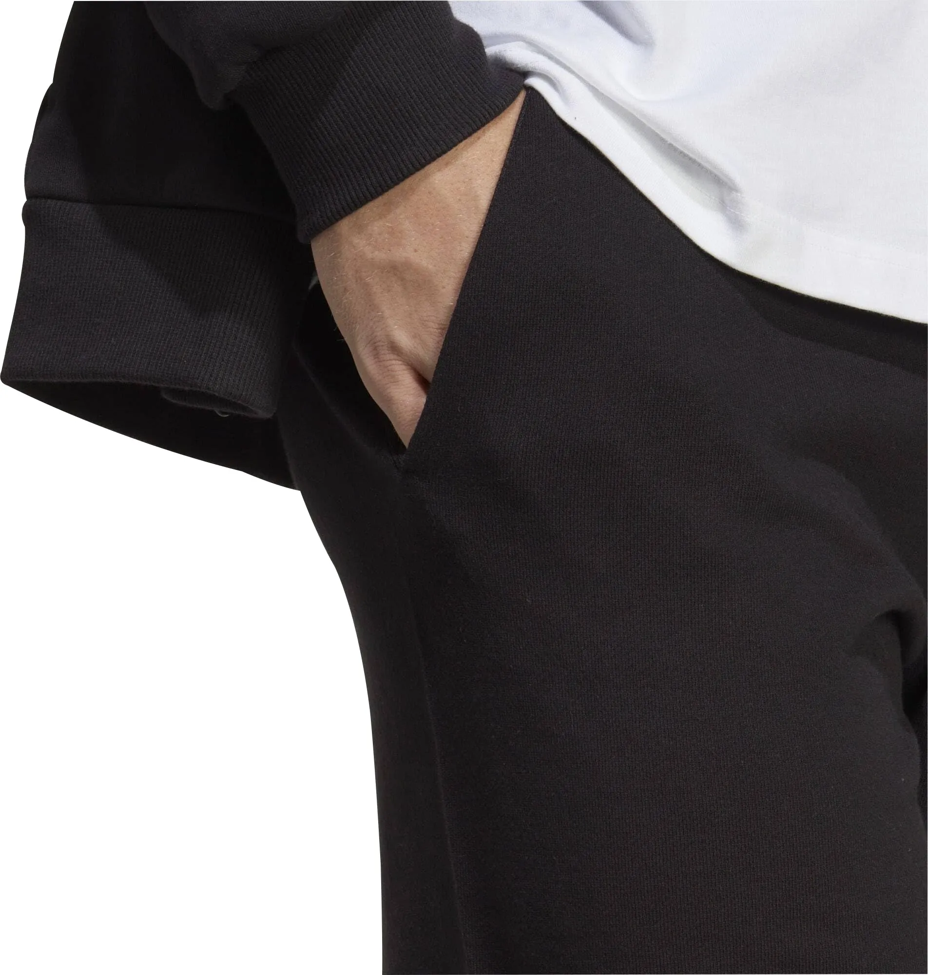 adidas Essentials Big Logo French Terry Mens Training Shorts - Black Classic Shorts SeamlessConstruction