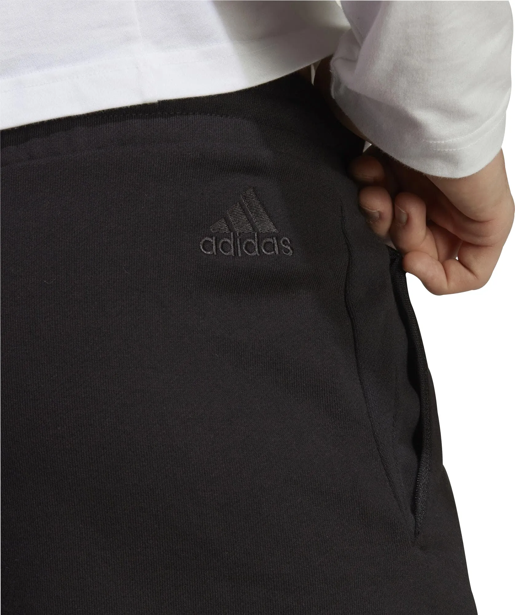 adidas Essentials Big Logo French Terry Mens Training Shorts - Black GussetDesign Casual Comfort