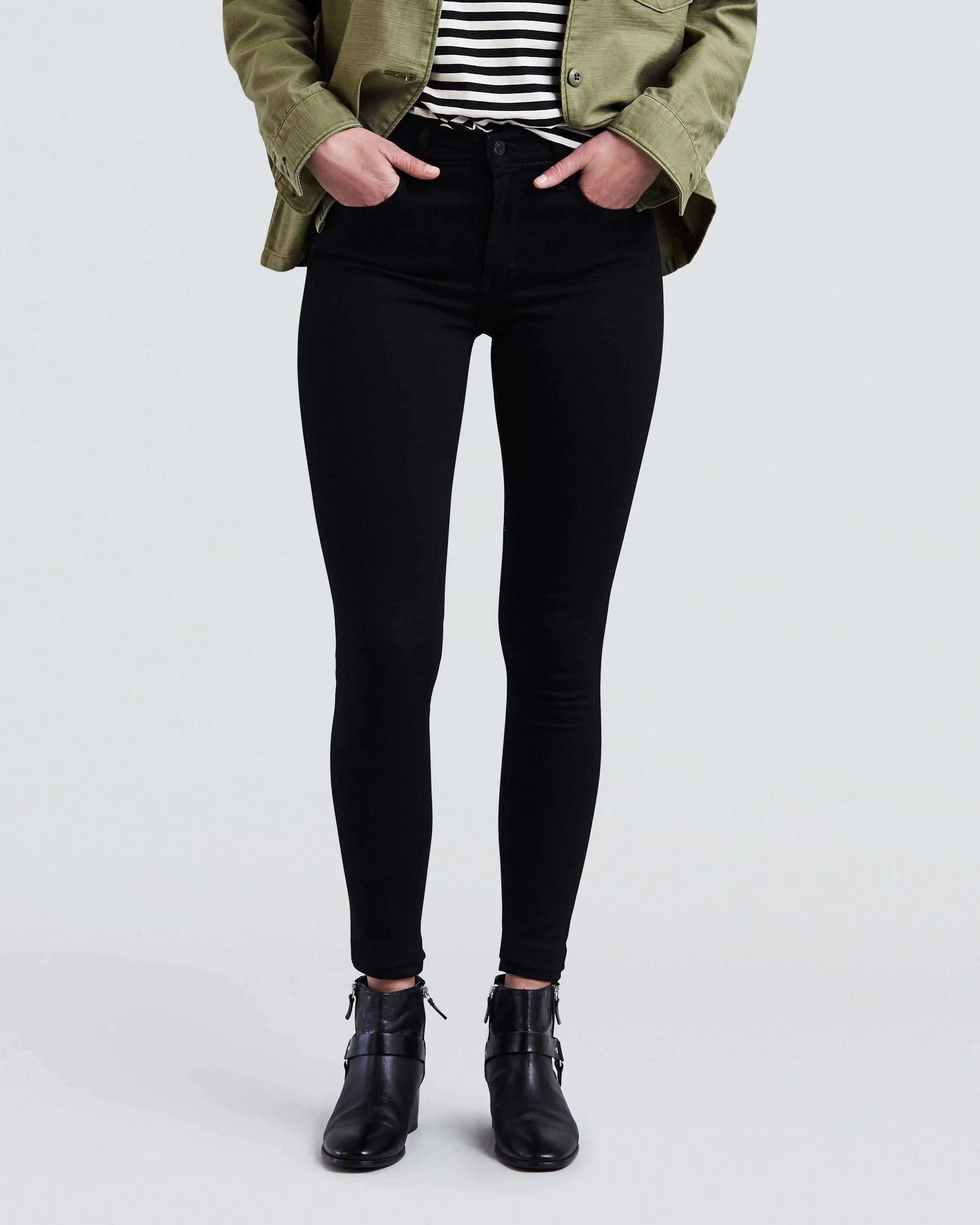 elastic waistband Elegant Minimalist Outdoor Adventure Levi's? Womens 720 High Rise Super Skinny Jeans - Black Celestial