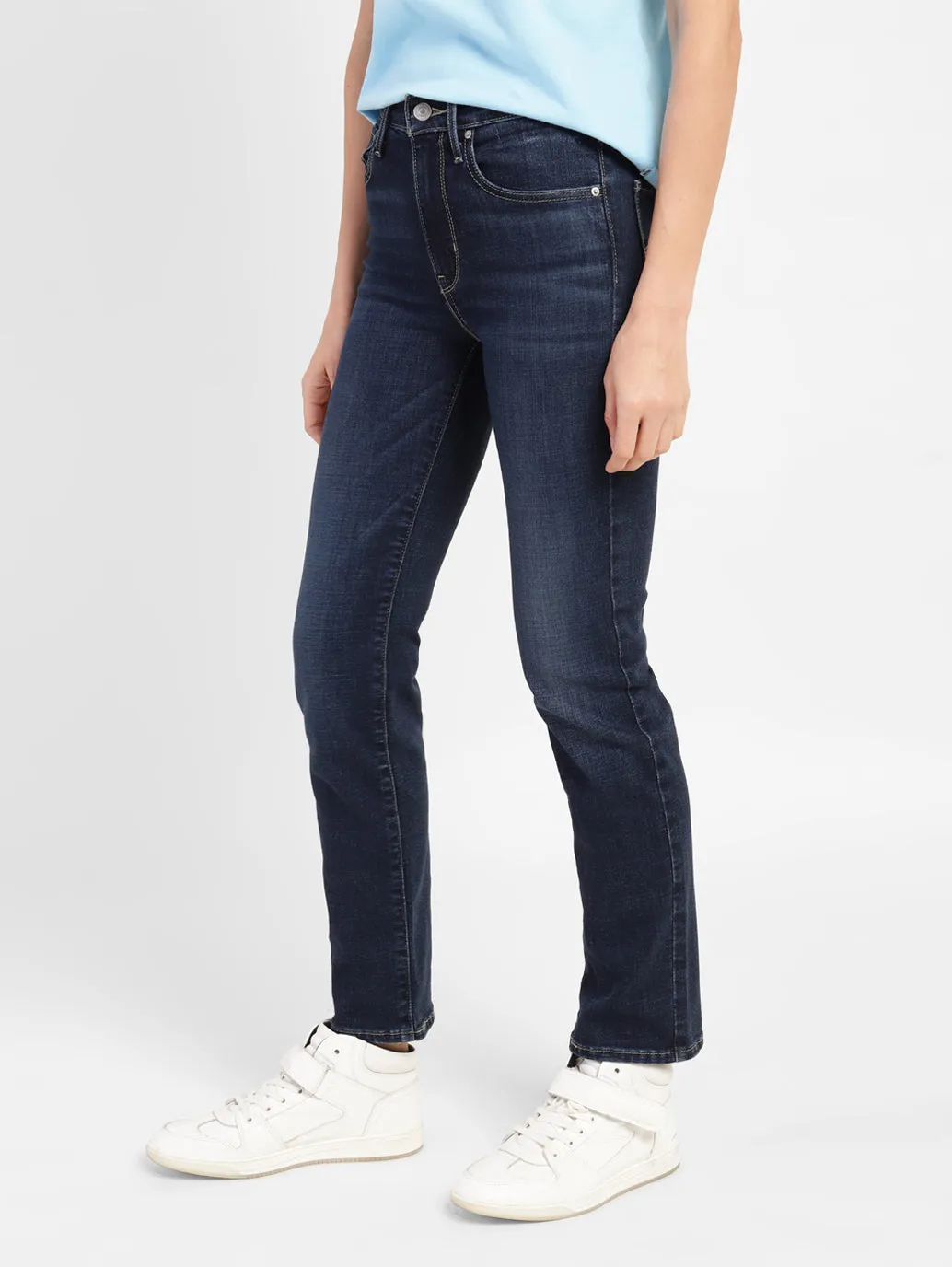 Women's 724 Indigo Straight Fit High Rise Jeans Go Out Style