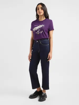 High Rise Women's 94 Navy Blue Baggy Fit Mid Rise Jeans