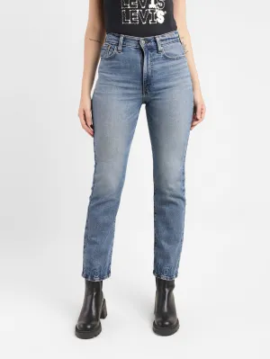 Traveler Gear Slim Basic Necessity Women's Blue Ribcage Straight Ankle Fit High Rise Jeans