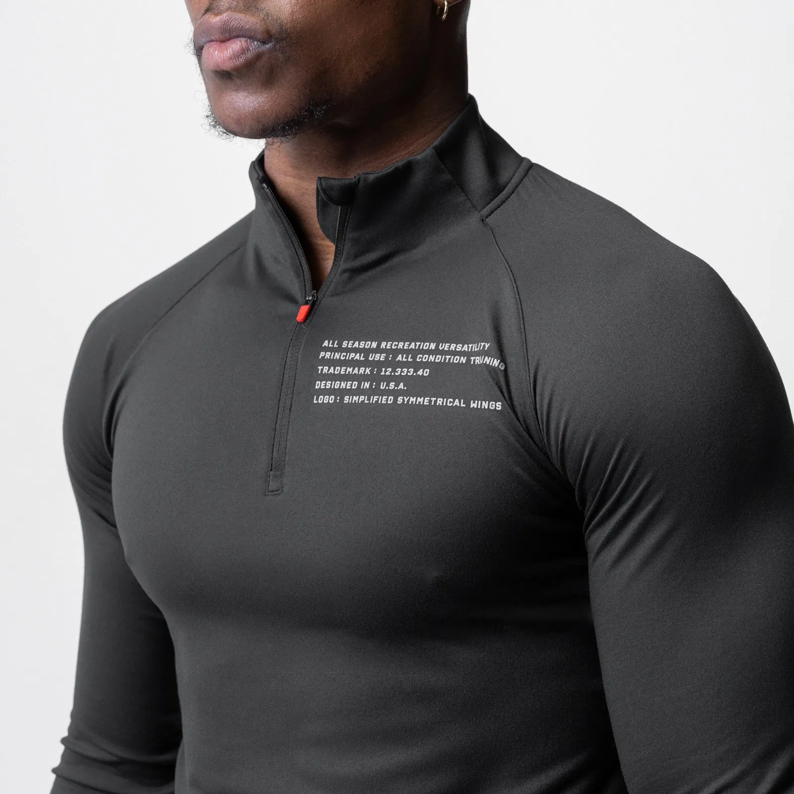 0725. Core Fitted Quarter Zip - Black Roof Reader