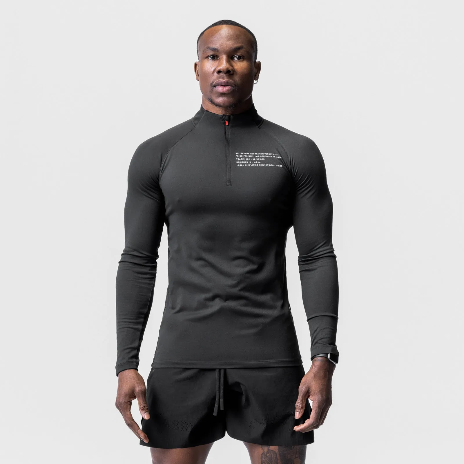 Present 0725. Core Fitted Quarter Zip - Black