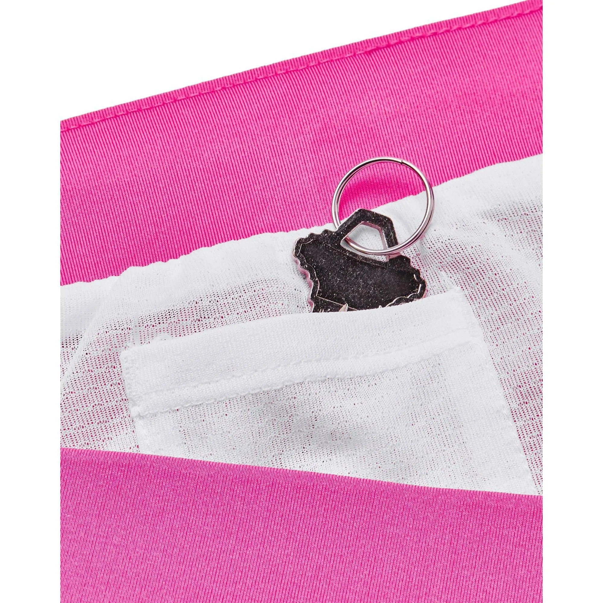 Under Armour Fly By 2.0 Womens Running Shorts - Pink Striped Design Zero Bulk Packaging