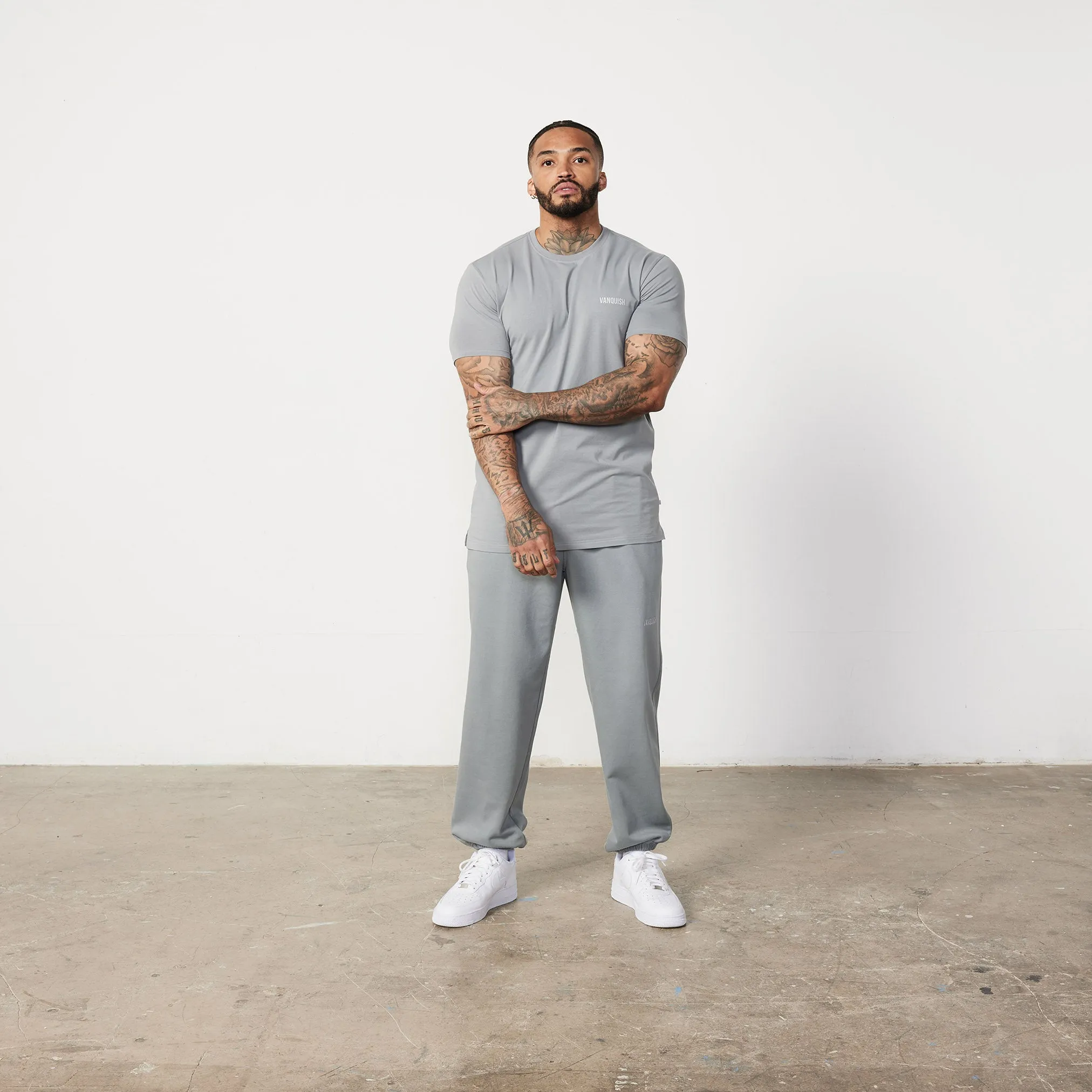 Vanquish Essential Steel Grey Slim Fit Short Sleeve T Shirt QuickDry